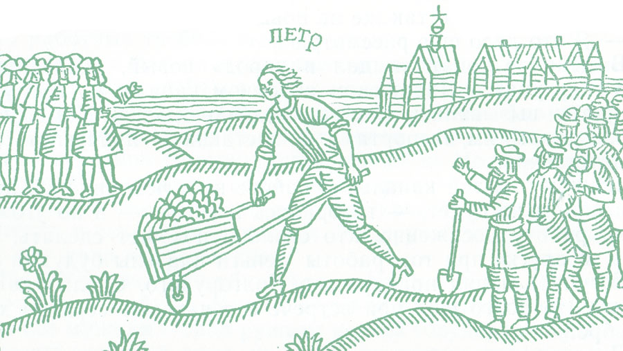 Петр в Новой Ладоге на закладке канала